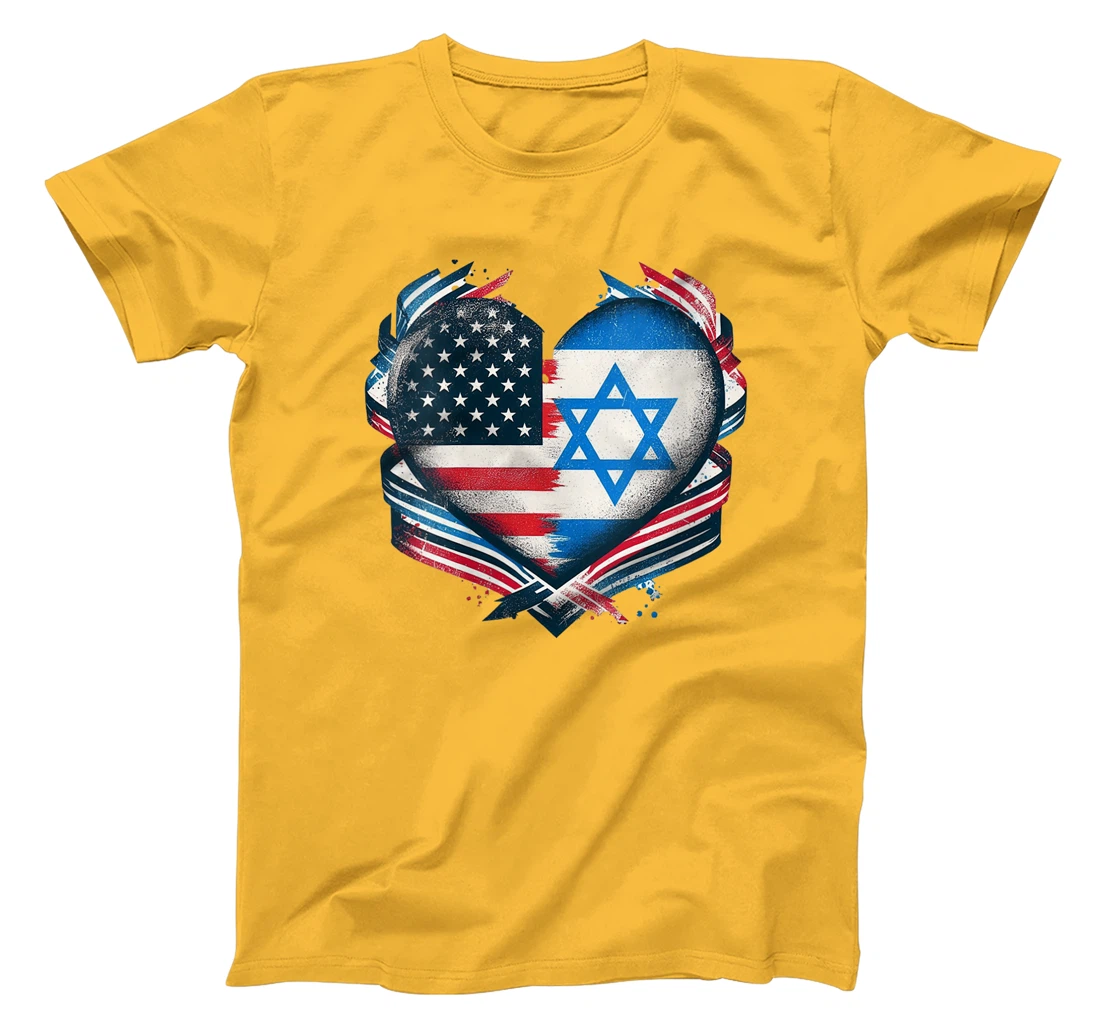 Womens USA Israel Heart - Dual Citizenship T-Shirt