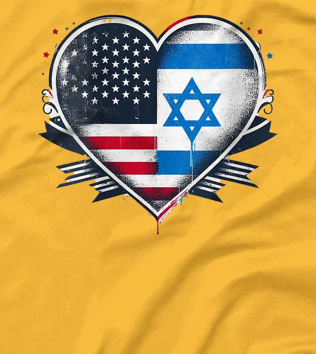 Womens USA Israel Heart - Dual Citizenship T-Shirt