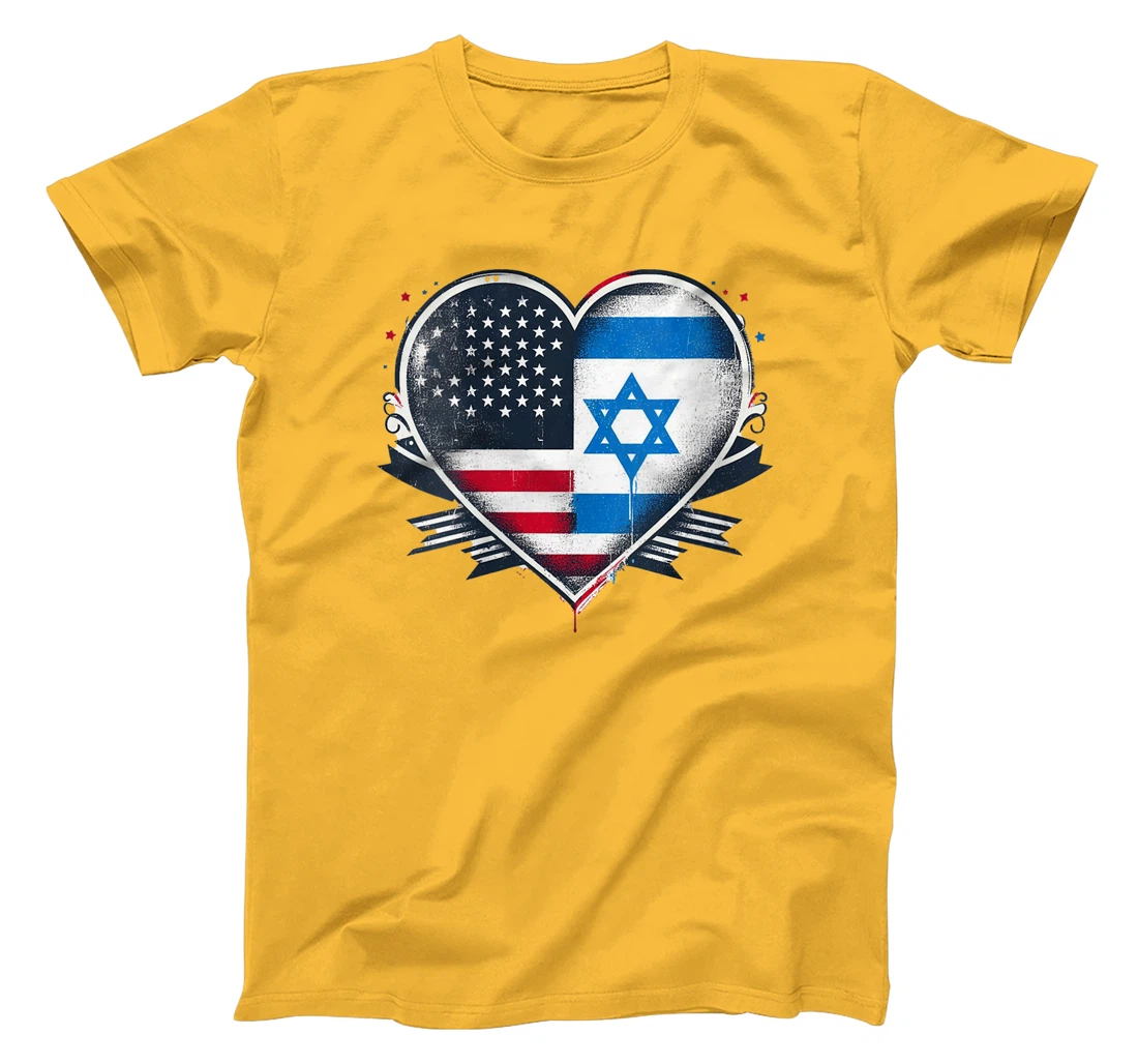 Womens USA Israel Heart - Dual Citizenship T-Shirt