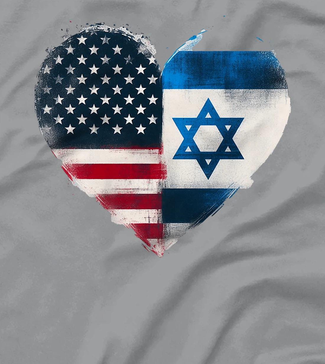 Womens USA Israel Heart - Dual Citizenship T-Shirt