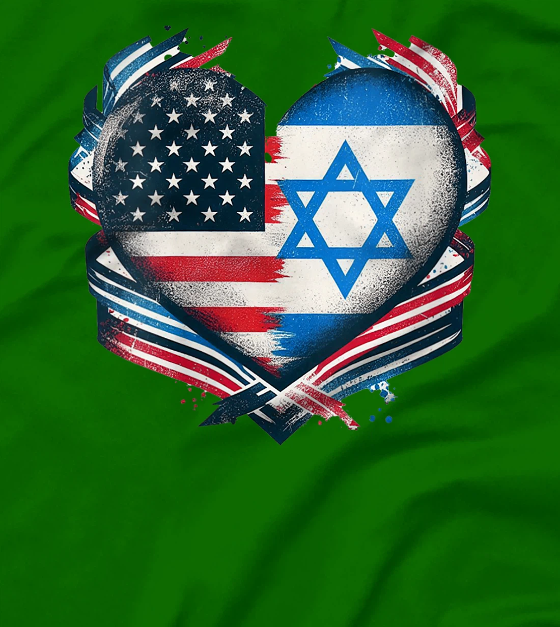 Womens USA Israel Heart - Dual Citizenship T-Shirt