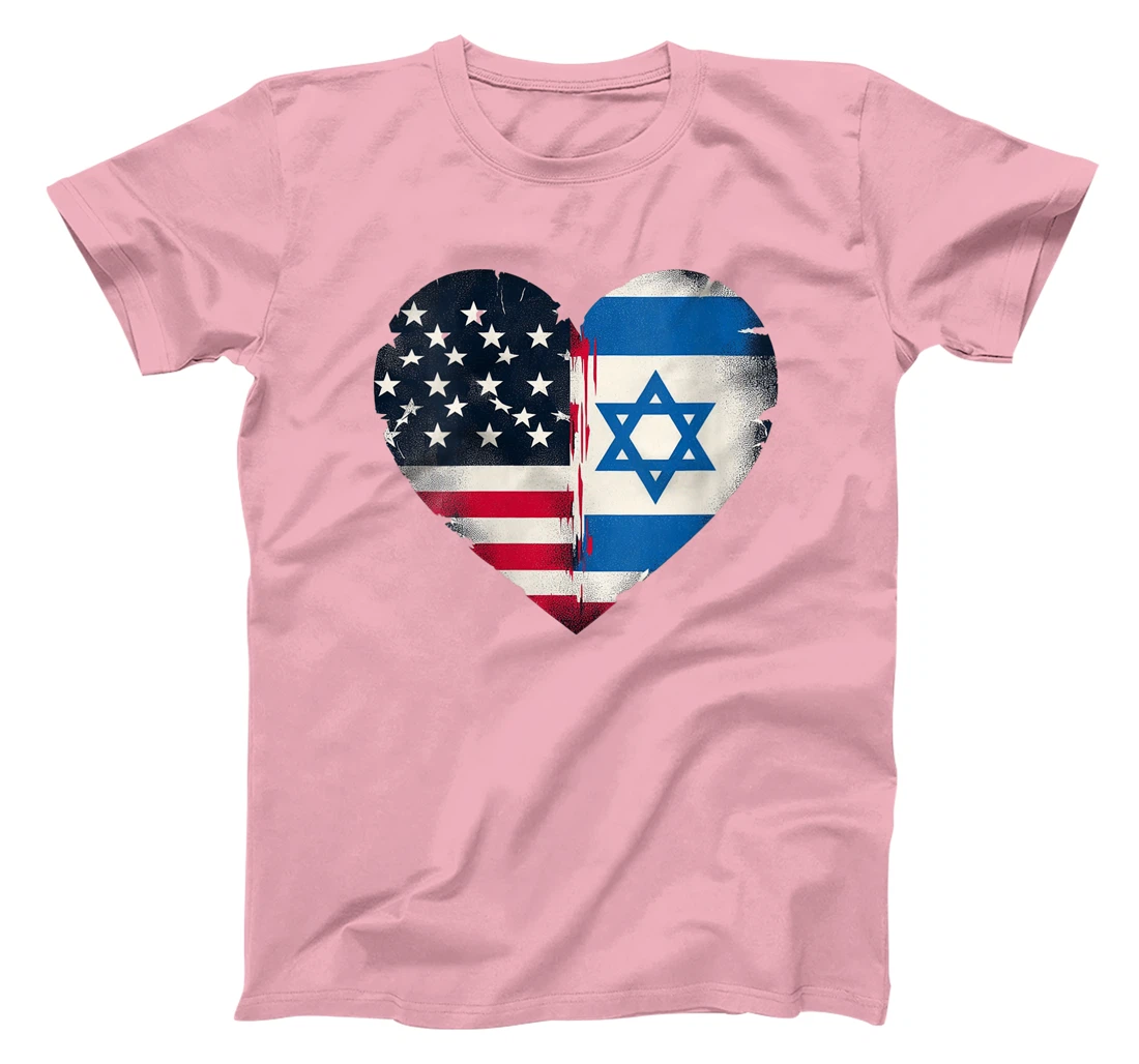 Womens USA Israel Heart - Dual Citizenship T-Shirt