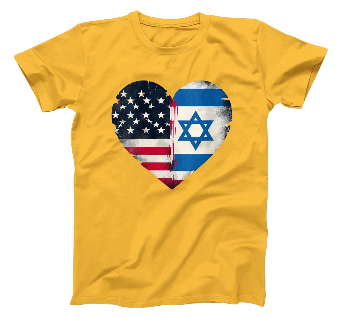 Womens USA Israel Heart - Dual Citizenship T-Shirt