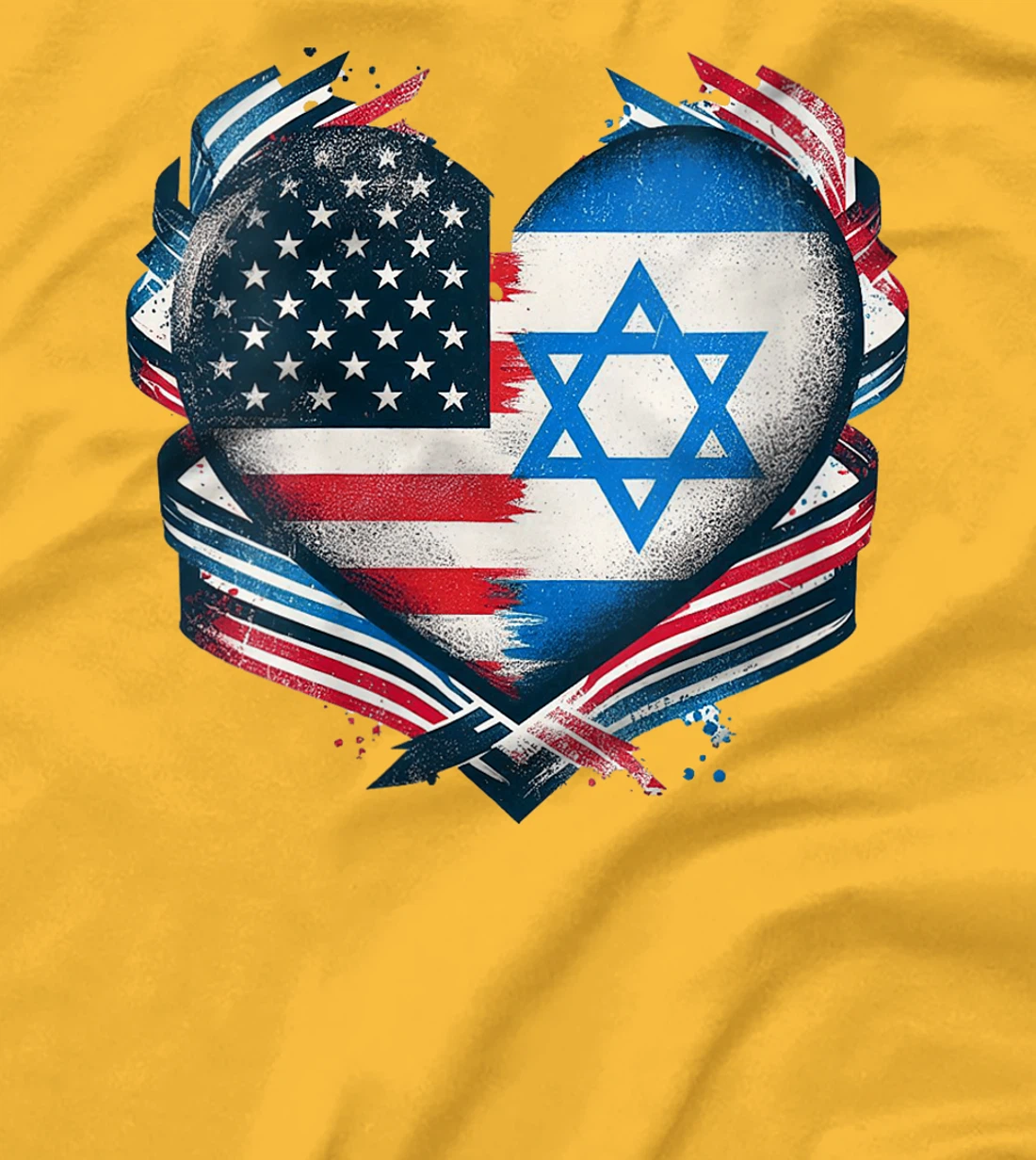 Womens USA Israel Heart - Dual Citizenship T-Shirt