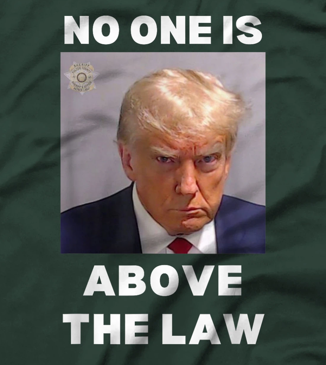 Donald Trump Mug Shot, No One Is Above The Law, Anti-Trump T-Shirt