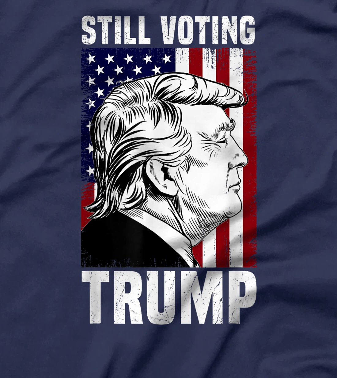 Don't Care Still Voting Trump Patriotic American Flag T-Shirt