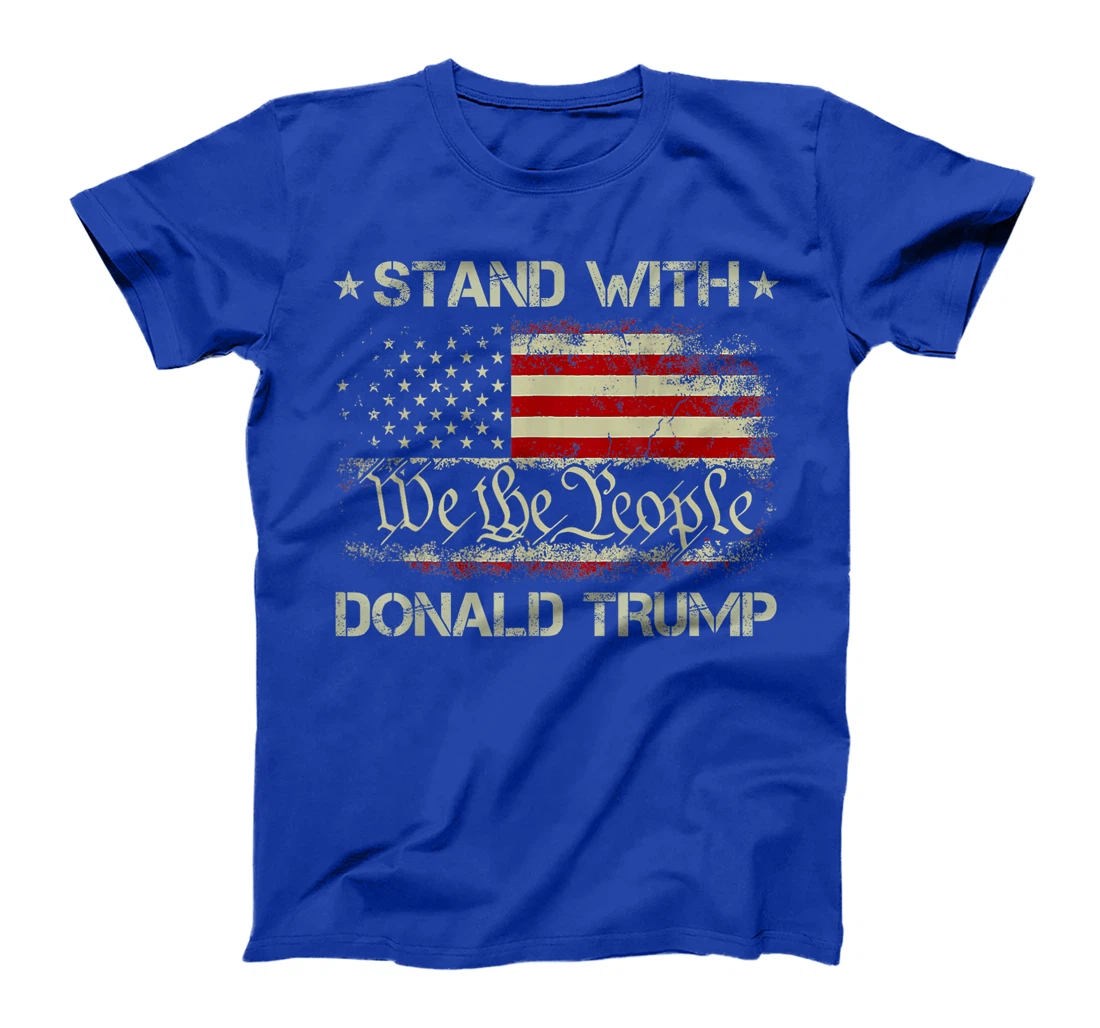 We The People Stand With Donald Trump 2024 USA American Flag T-Shirt