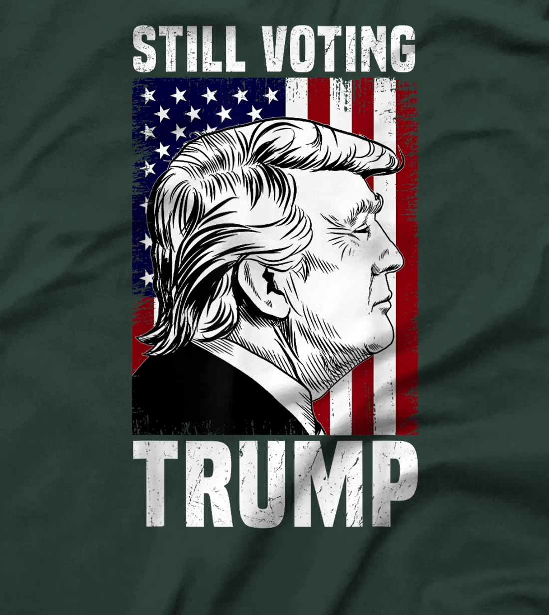 Don't Care Still Voting Trump Patriotic American Flag T-Shirt