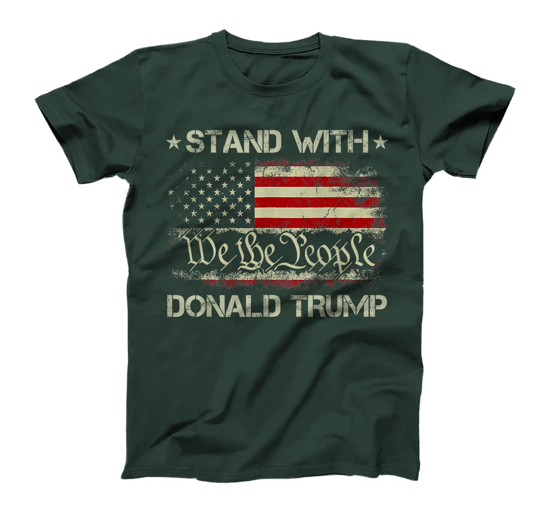 We The People Stand With Donald Trump 2024 USA American Flag T-Shirt