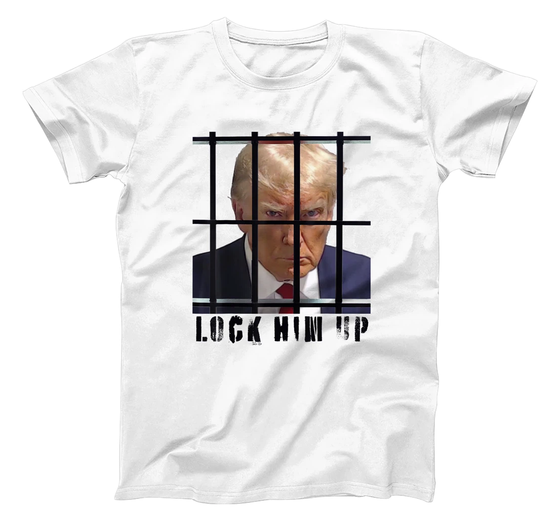 Lock Him Up Donald Trump Behind Bars Authentic Mugshot Photo T-Shirt