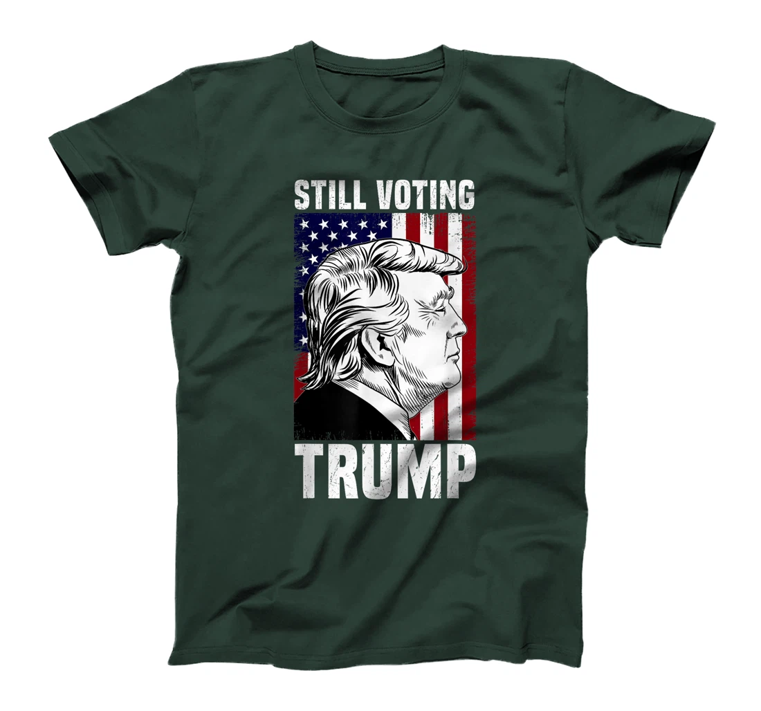 Don't Care Still Voting Trump Patriotic American Flag T-Shirt