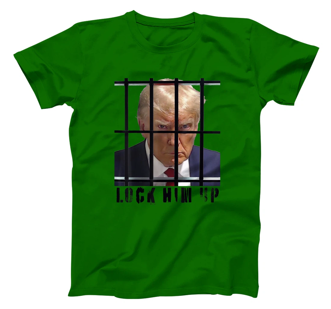 Lock Him Up Donald Trump Behind Bars Authentic Mugshot Photo T-Shirt
