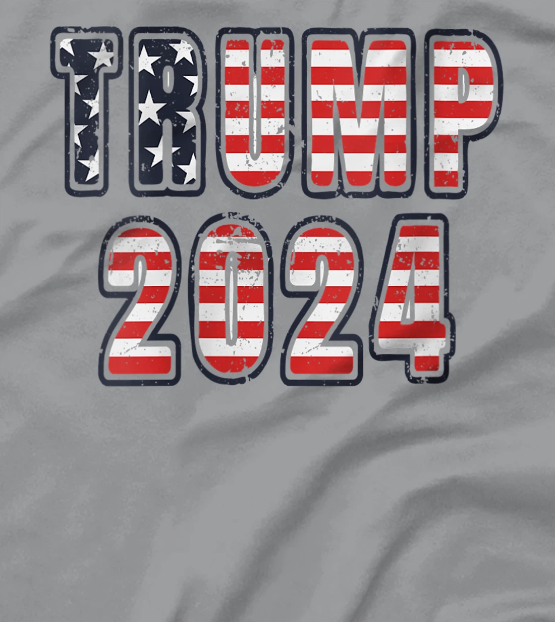 Womens Vintage Trump 2024 American Flag T-Shirt