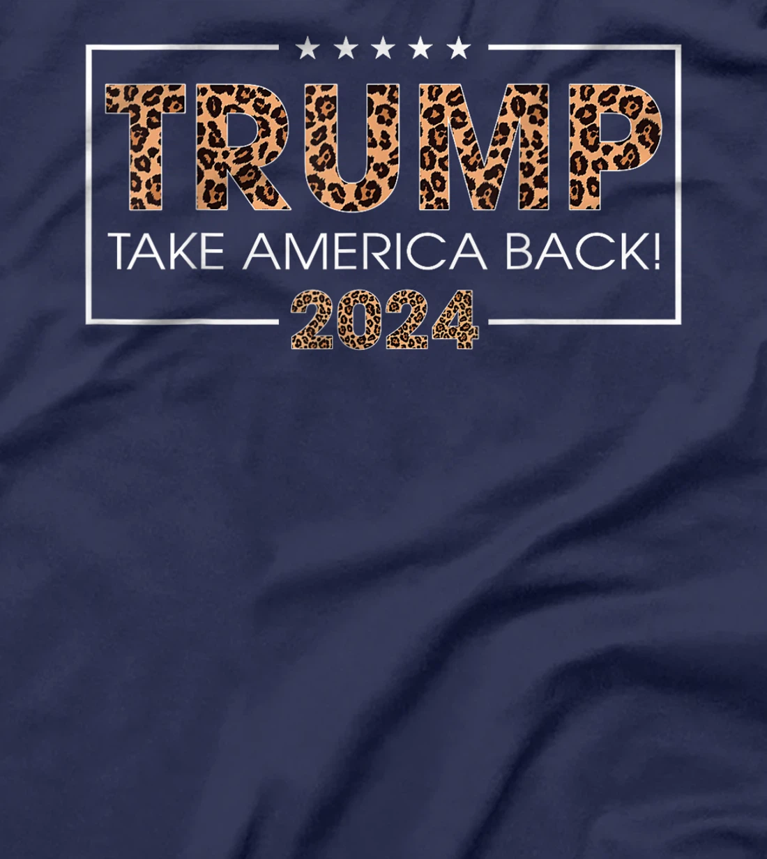 Womens Donald Trump 2024 Take America Back Leopard Print Gift Women T-Shirt