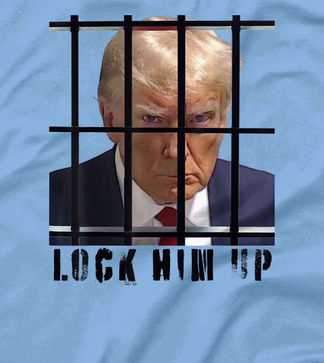 Lock Him Up Donald Trump Behind Bars Authentic Mugshot Photo T-Shirt
