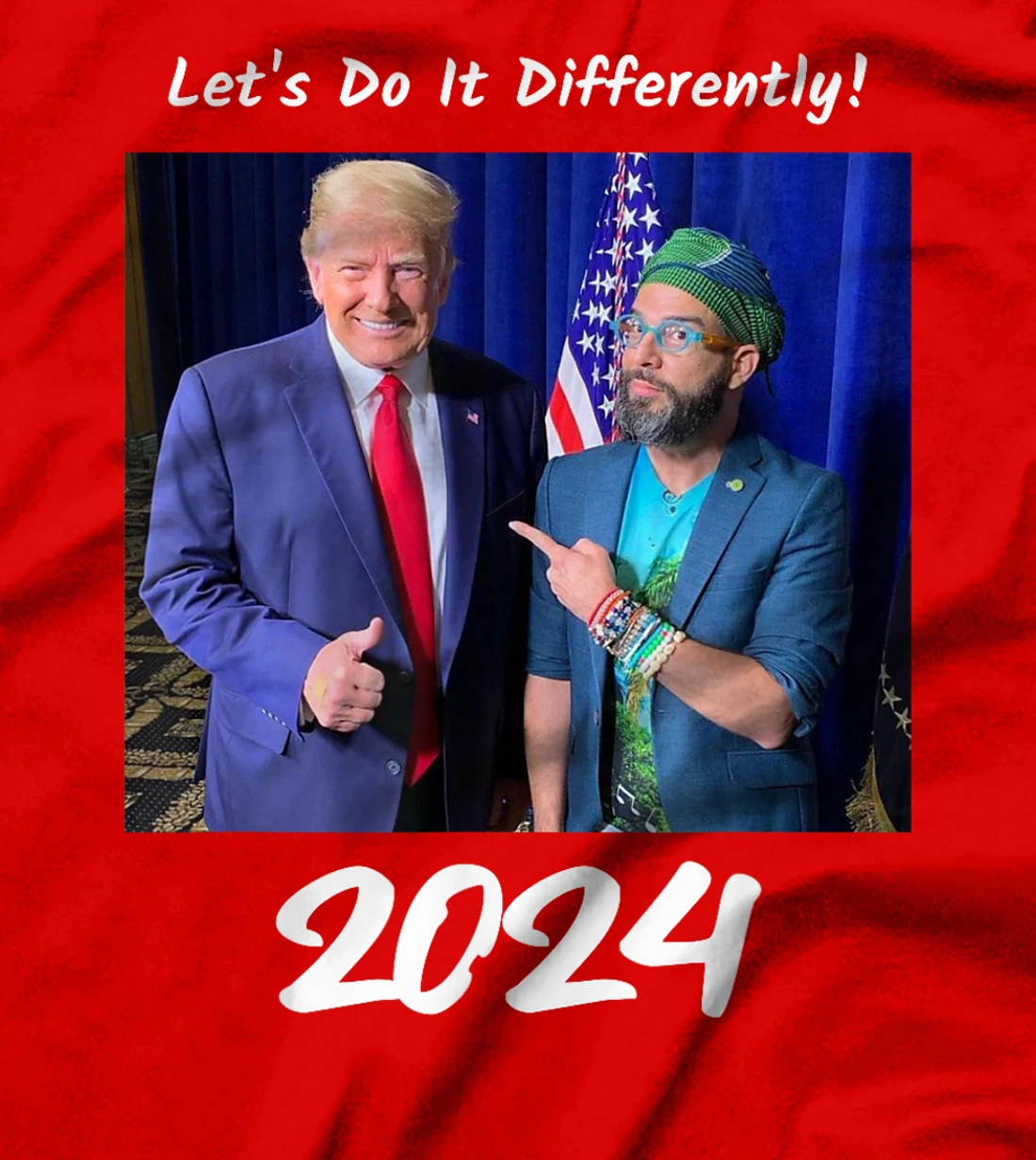 Trump and Otaola 2024 Lets Do It Differently American Flag T-Shirt