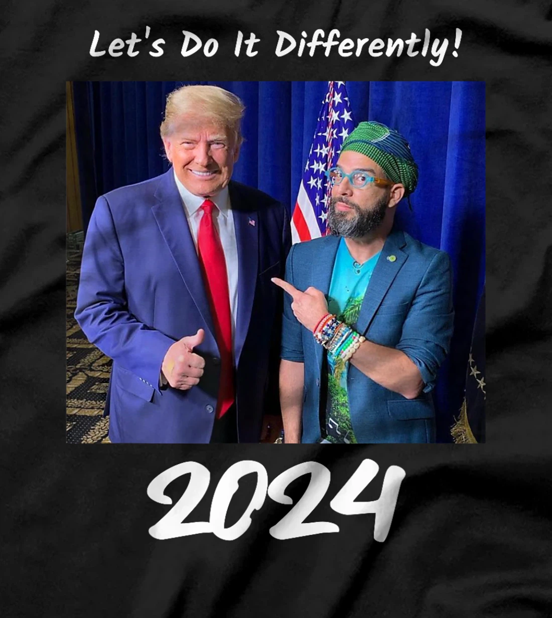 Trump and Otaola 2024 Lets Do It Differently American Flag T-Shirt