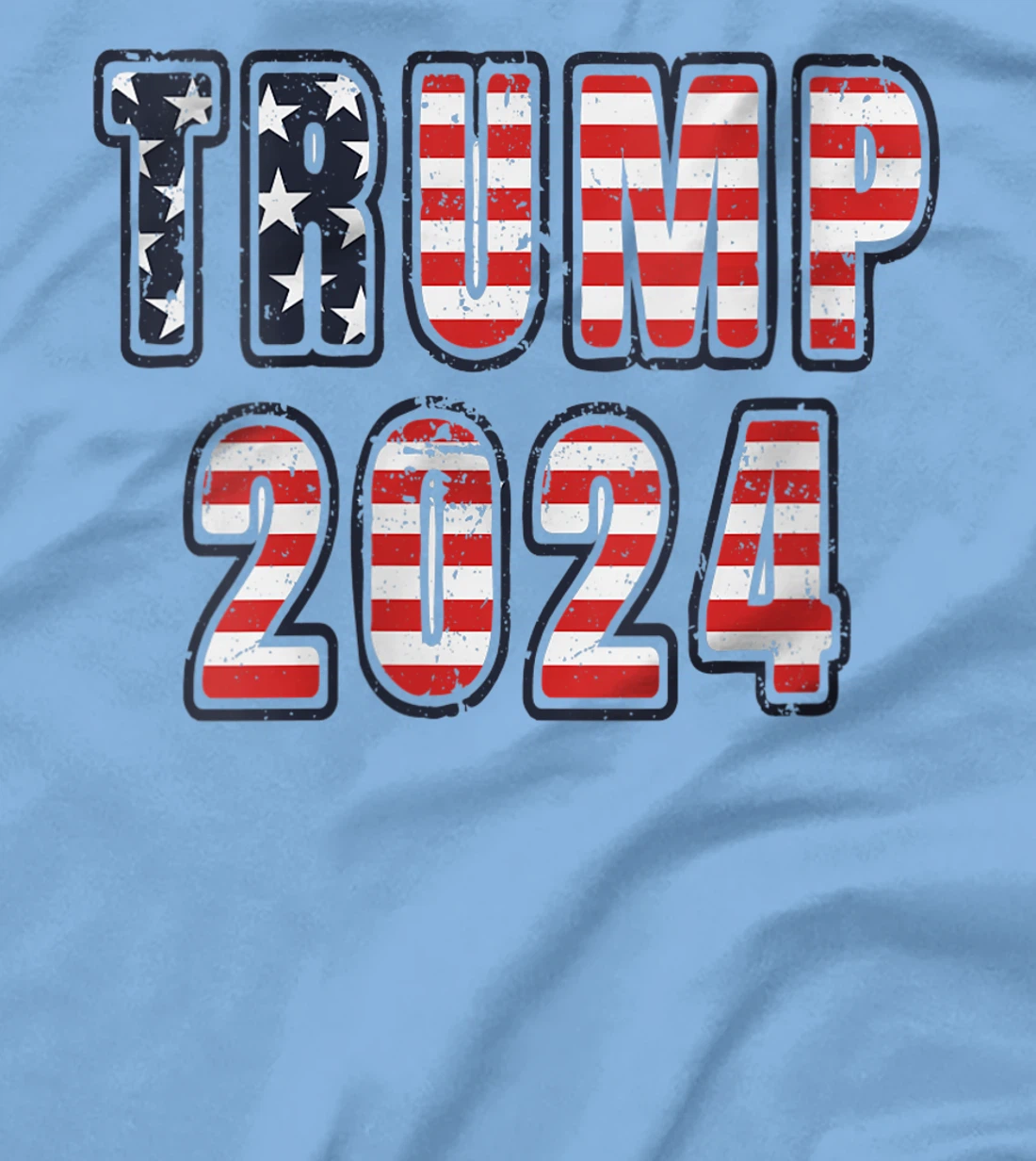 Womens Vintage Trump 2024 American Flag T-Shirt