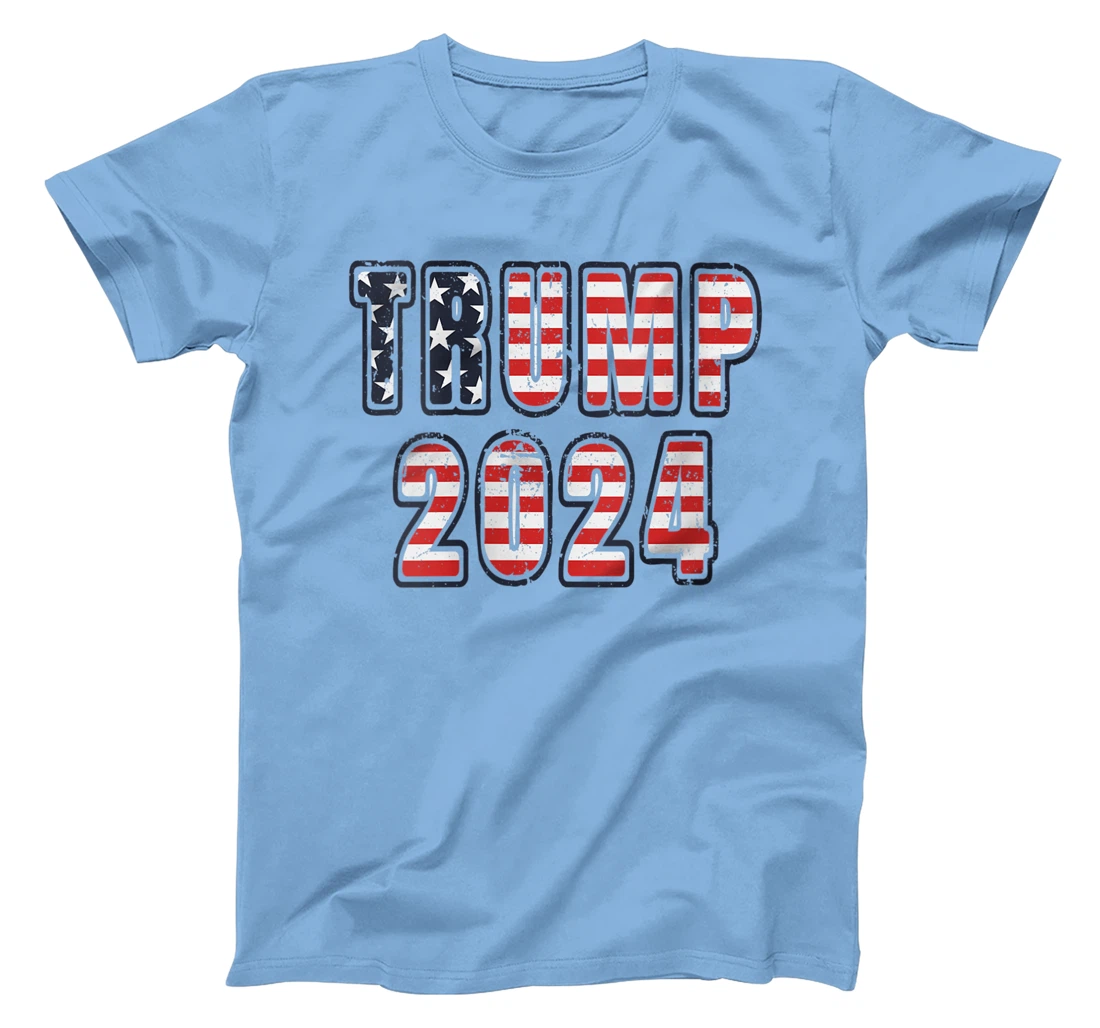 Womens Vintage Trump 2024 American Flag T-Shirt