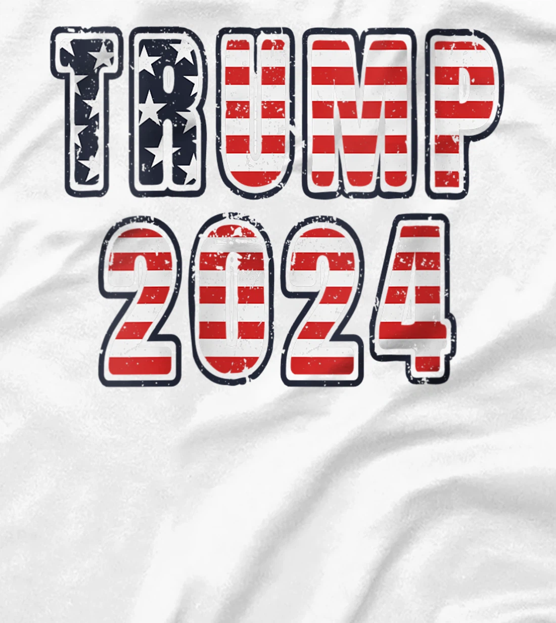 Womens Vintage Trump 2024 American Flag T-Shirt