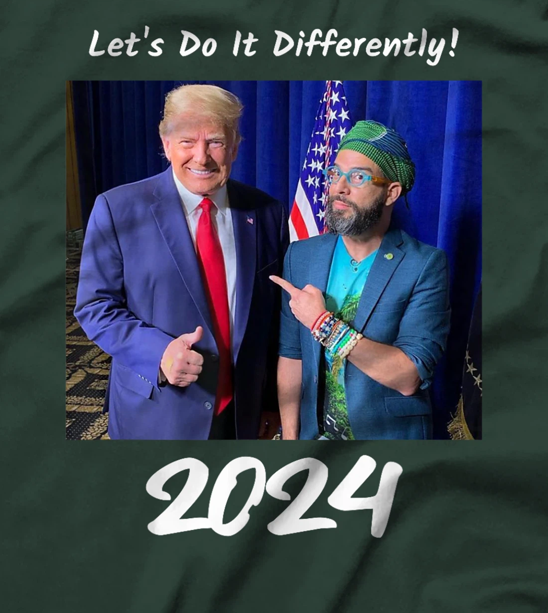Trump and Otaola 2024 Lets Do It Differently American Flag T-Shirt