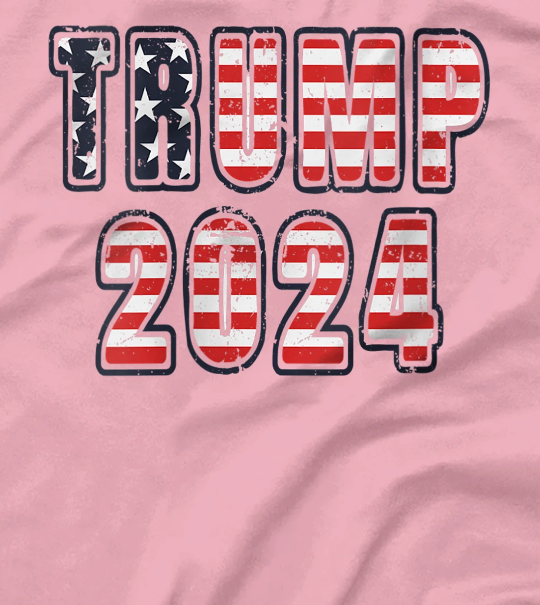 Womens Vintage Trump 2024 American Flag T-Shirt