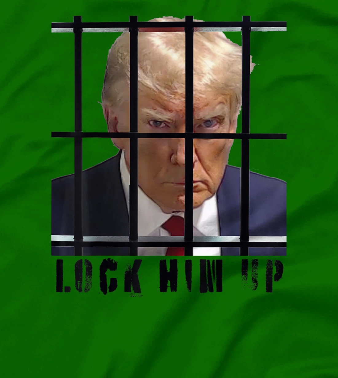 Lock Him Up Donald Trump Behind Bars Authentic Mugshot Photo T-Shirt