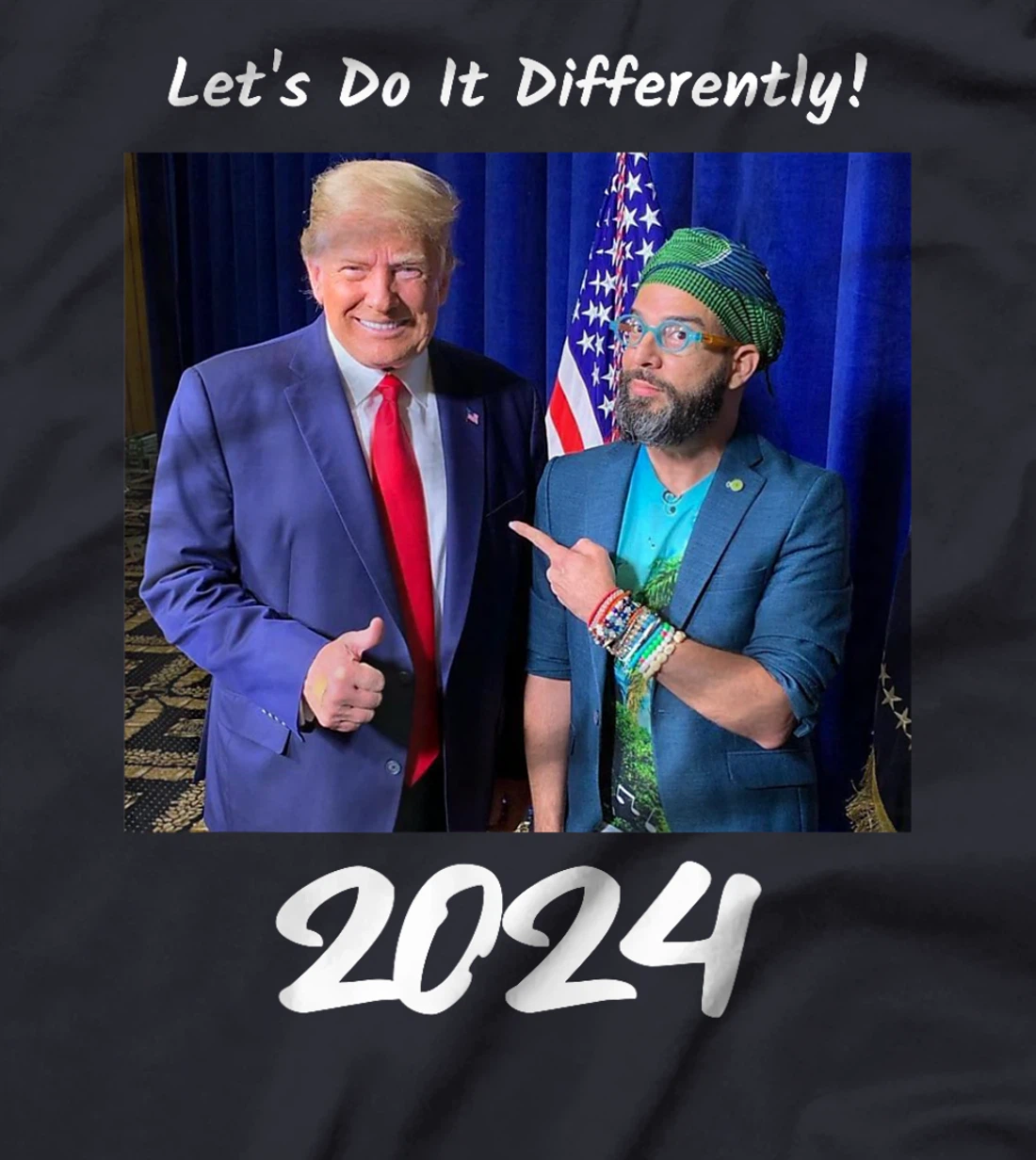 Trump and Otaola 2024 Lets Do It Differently American Flag T-Shirt