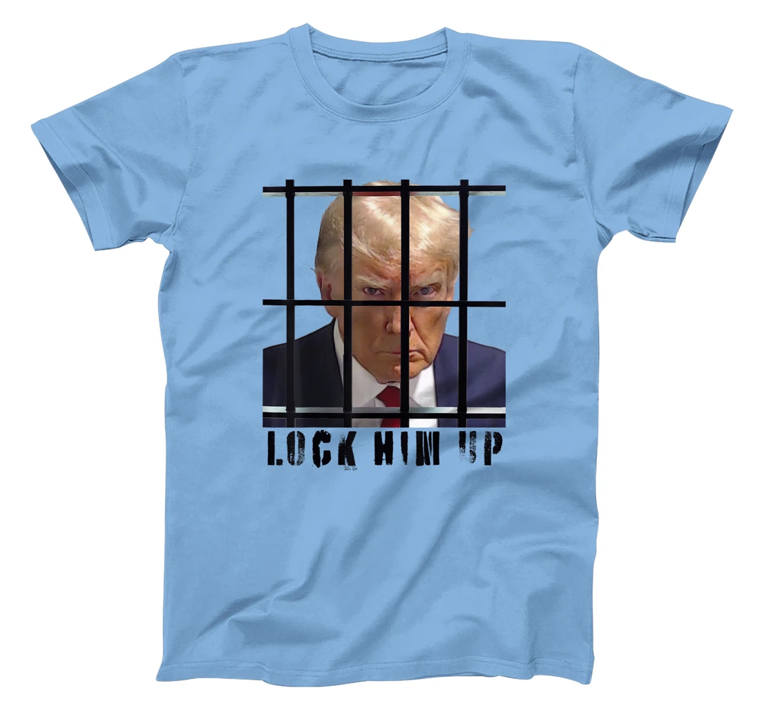 Lock Him Up Donald Trump Behind Bars Authentic Mugshot Photo T-Shirt