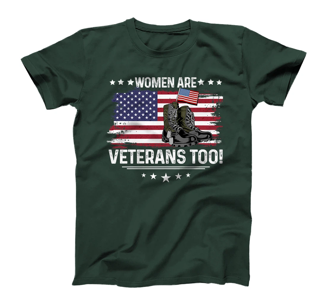 Womens Women Are Veterans Too - Female Veterans Military Boots Premium T-Shirt