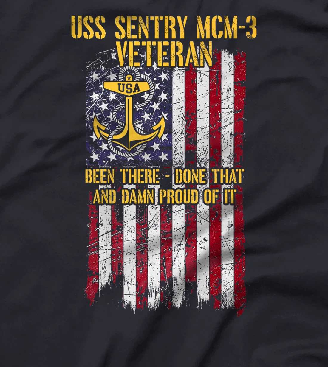 USS Sentry MCM-3 Mine Countermeasures Ship Veteran Premium T-Shirt