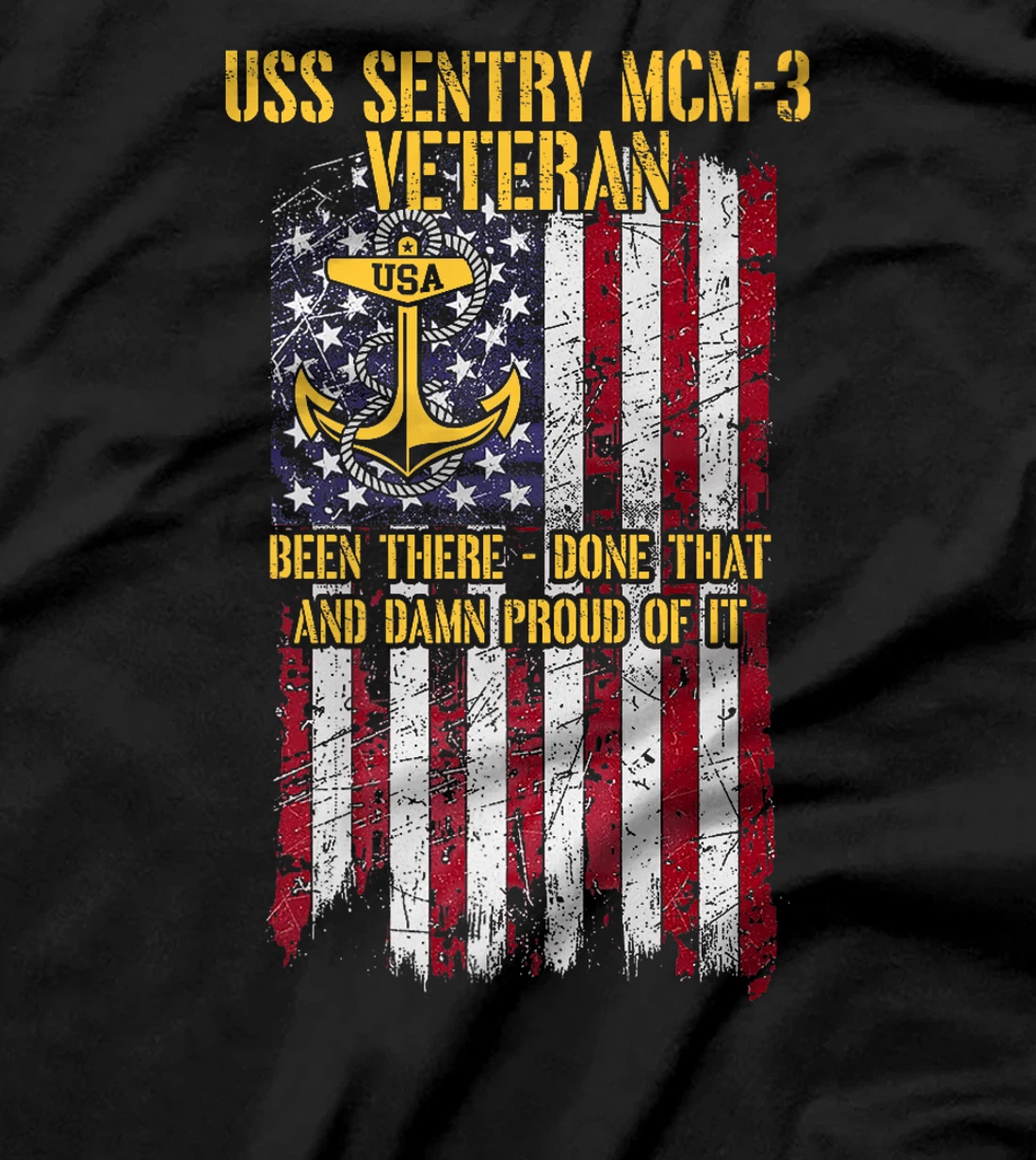 USS Sentry MCM-3 Mine Countermeasures Ship Veteran Premium T-Shirt