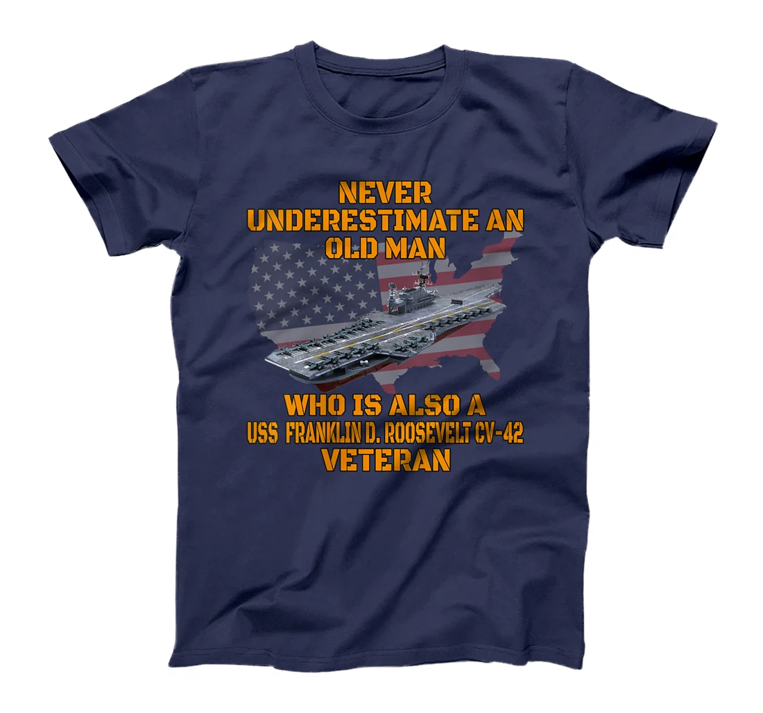 Veteran Aircraft Carrier Franklin D. Roosevelt CV-42 Warship T-Shirt