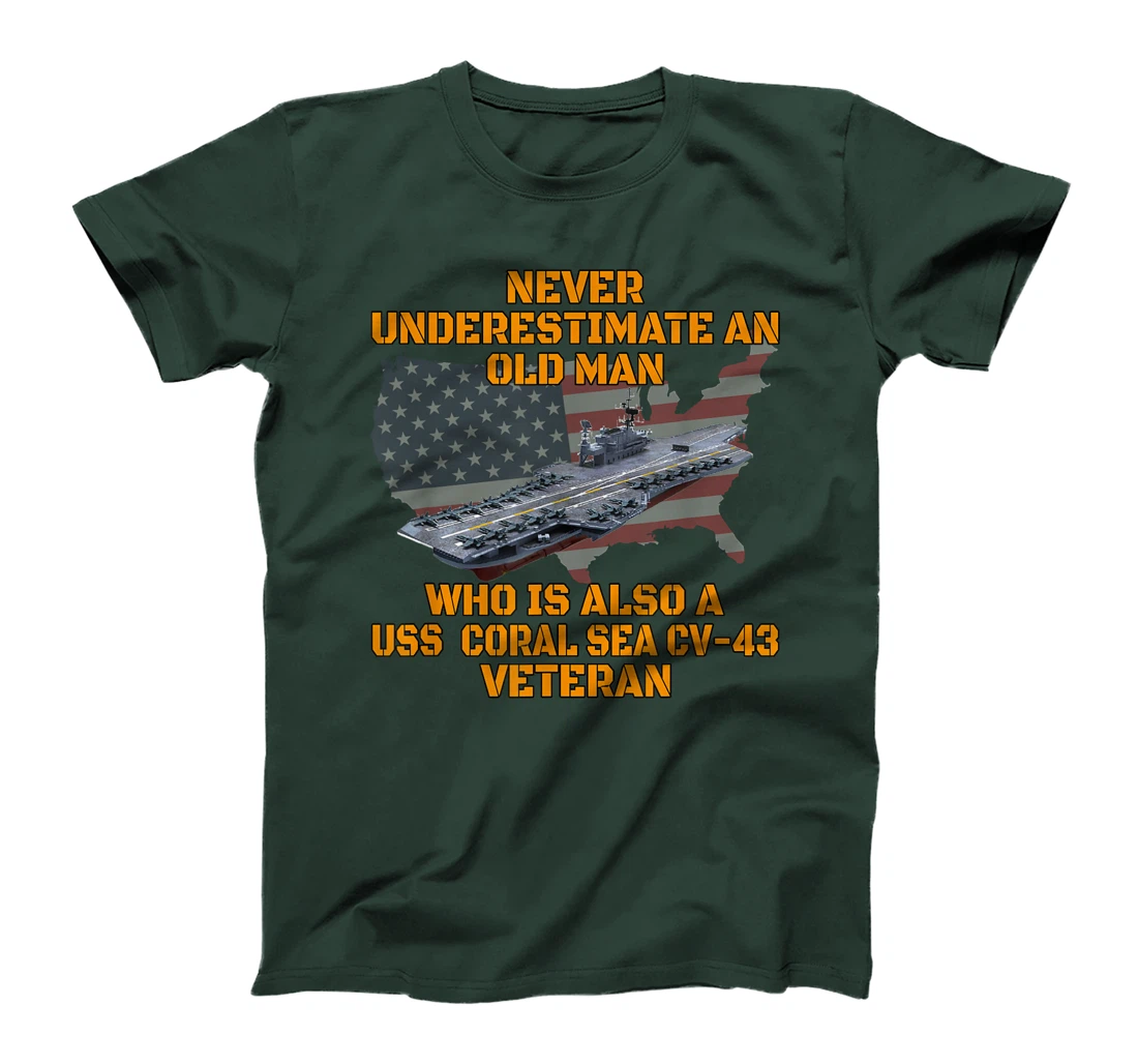 Veteran Day Aircraft Carrier Coral Sea CV-43 Warship Grandpa T-Shirt