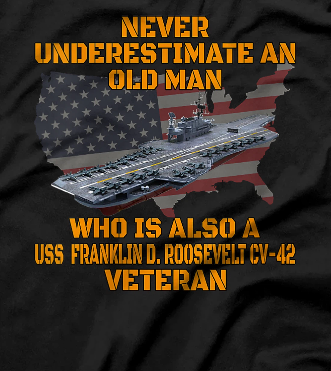 Veteran Aircraft Carrier Franklin D. Roosevelt CV-42 Warship T-Shirt