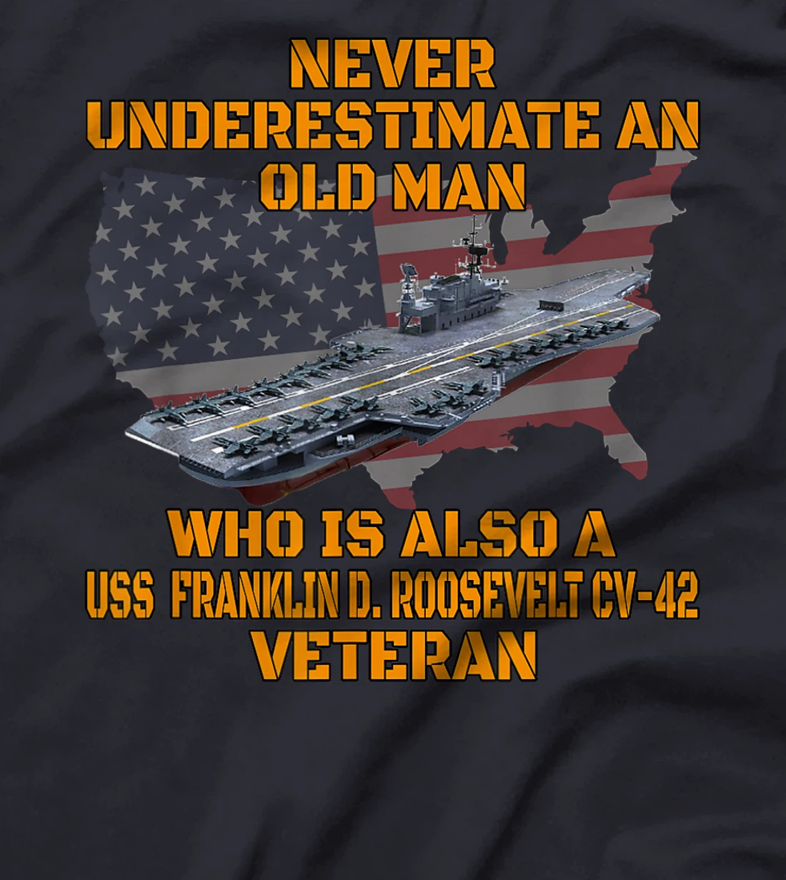 Veteran Aircraft Carrier Franklin D. Roosevelt CV-42 Warship T-Shirt