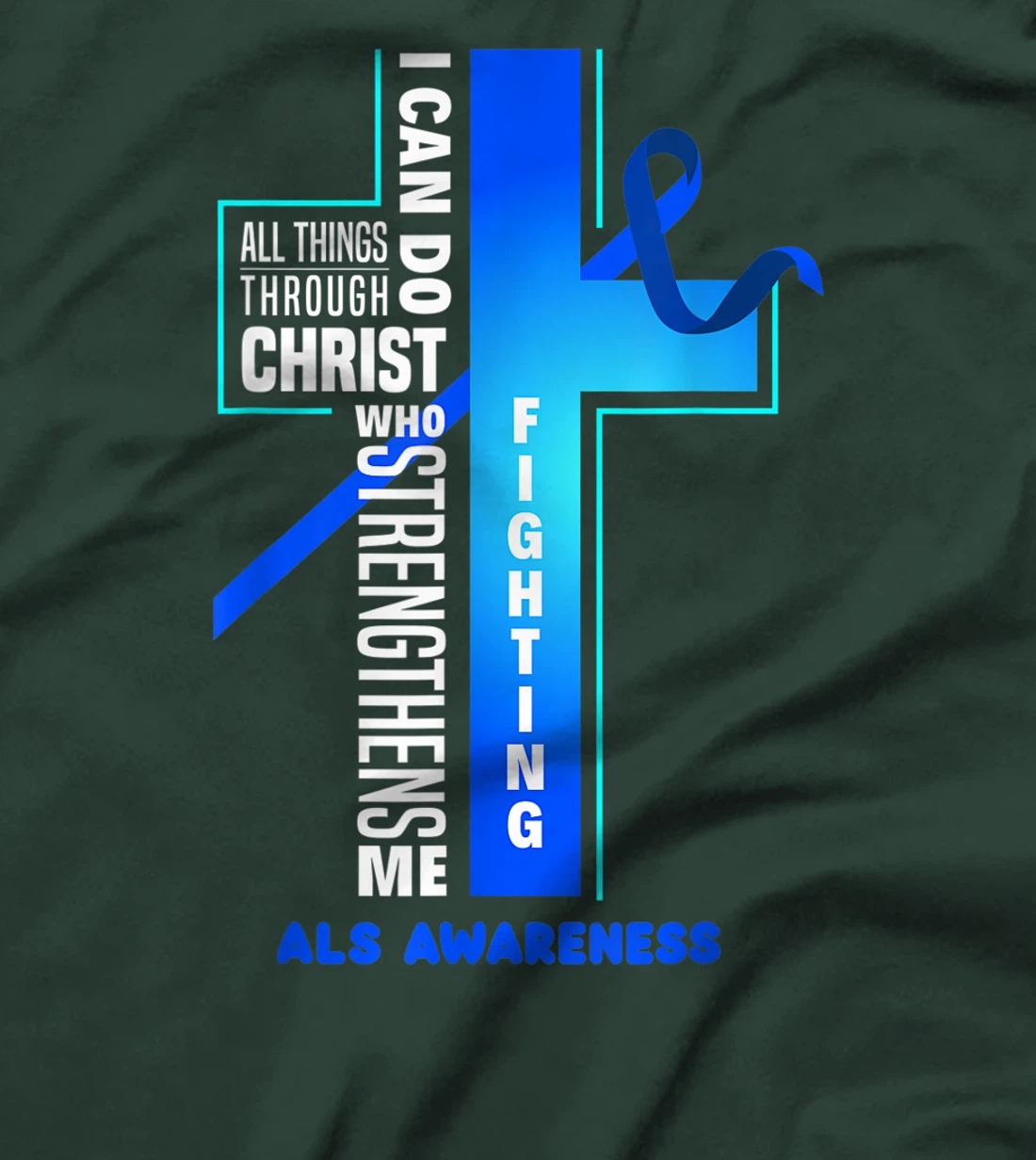 Faith God Jesus Christ ALS Warrior ALS Fighter ALS Awareness T-Shirt