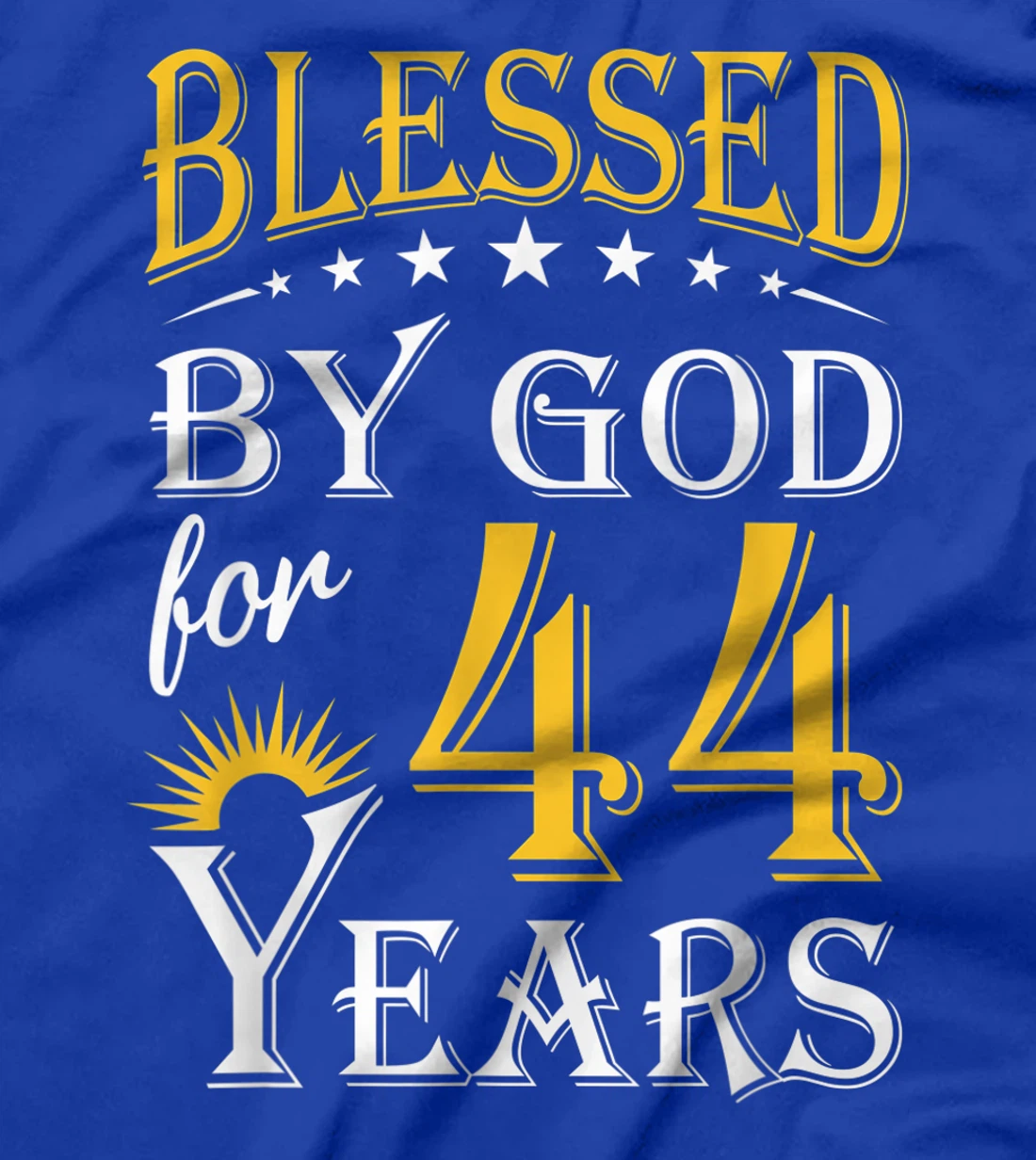 Vintage Blessed by God for 44 years Happy 44th Birthday T-Shirt