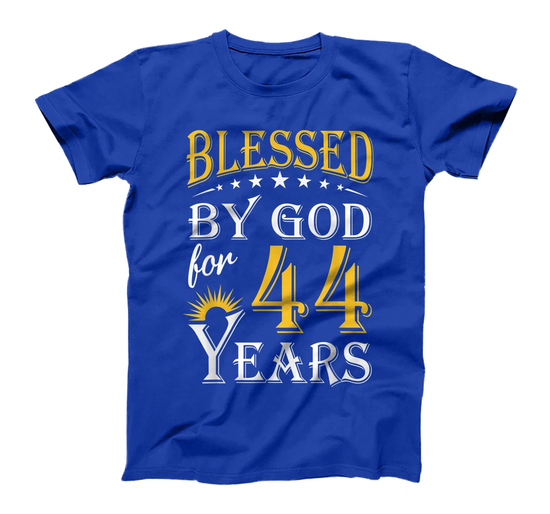 Vintage Blessed by God for 44 years Happy 44th Birthday T-Shirt