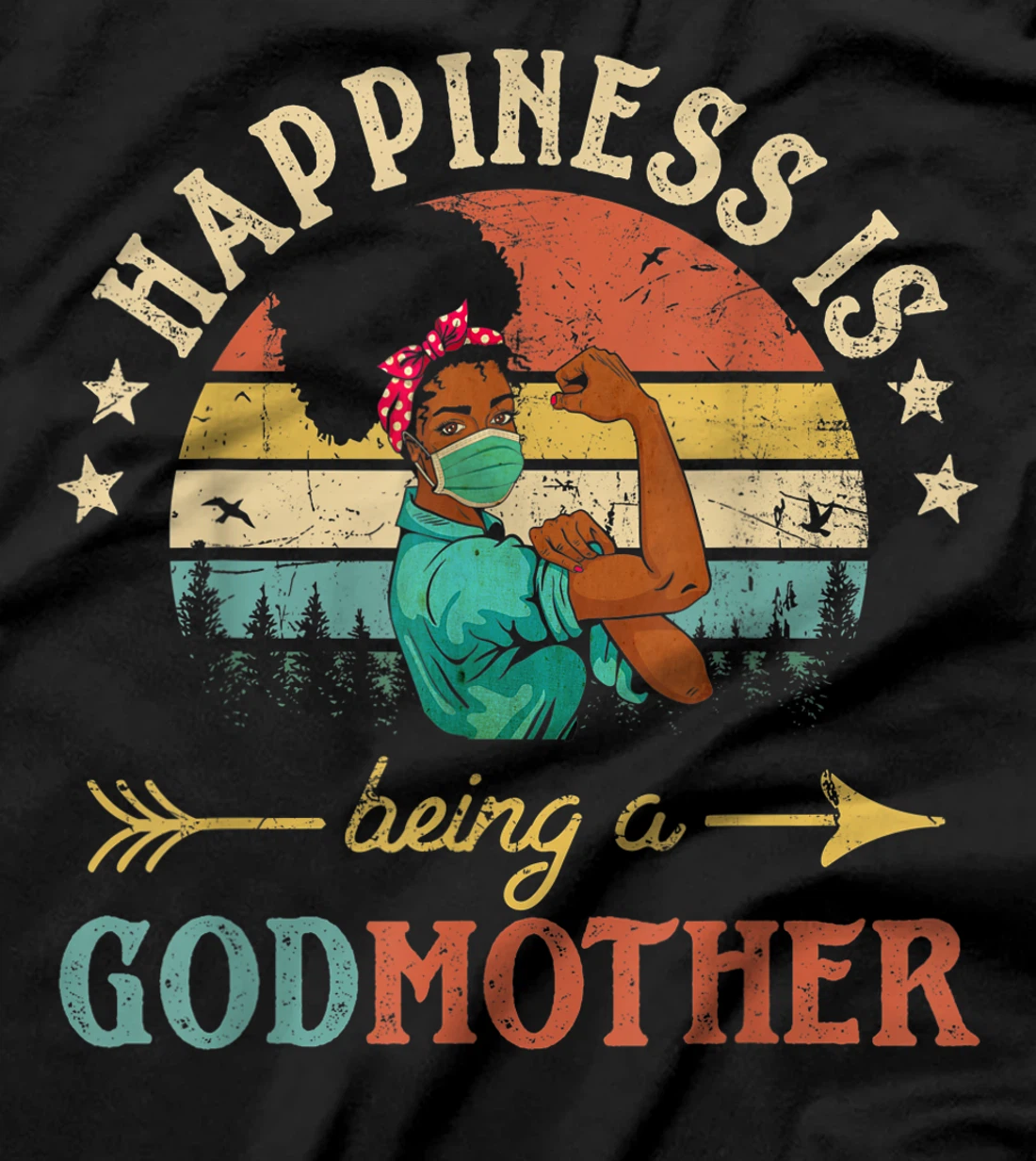 Happiness Is Being A Godmother Ever Shirt For Women Vintage T-Shirt