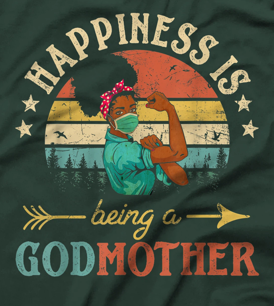 Happiness Is Being A Godmother Ever Shirt For Women Vintage T-Shirt
