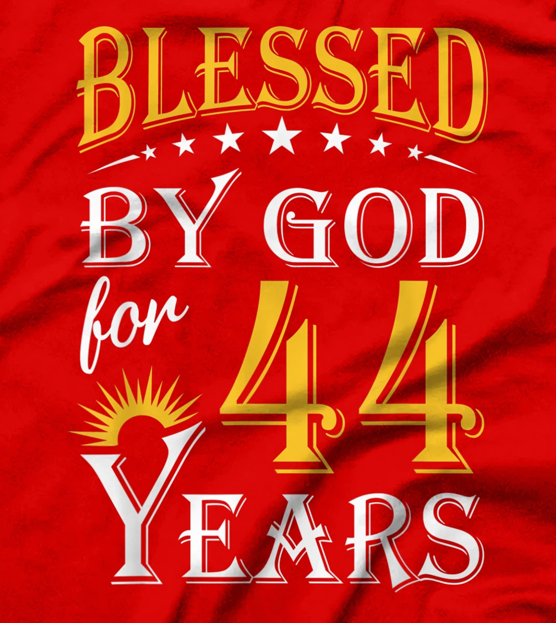 Vintage Blessed by God for 44 years Happy 44th Birthday T-Shirt