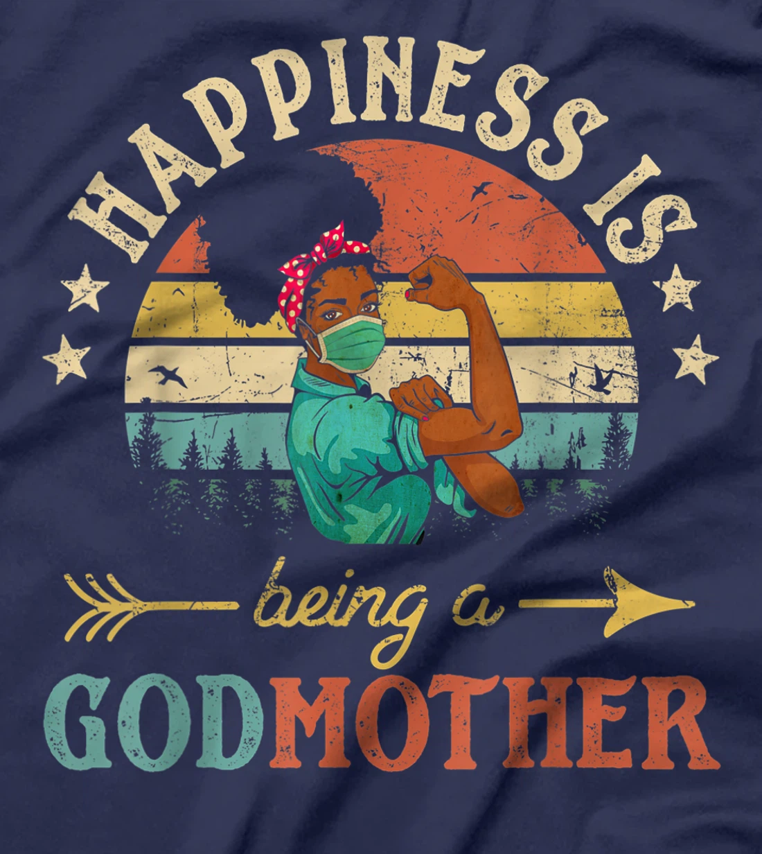 Happiness Is Being A Godmother Ever Shirt For Women Vintage T-Shirt