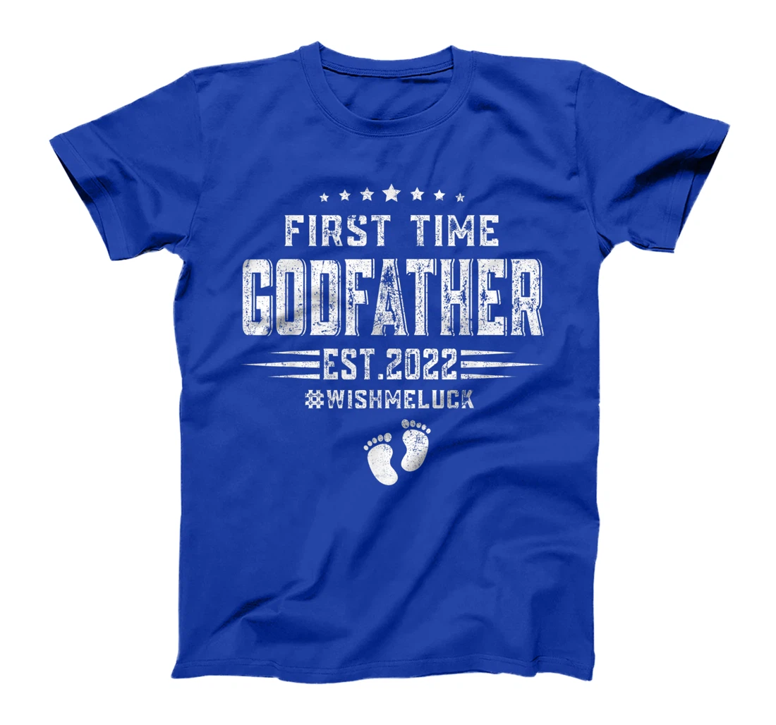 Mens Funny First Time Godfather Est 2022 Fathers Day T-Shirt