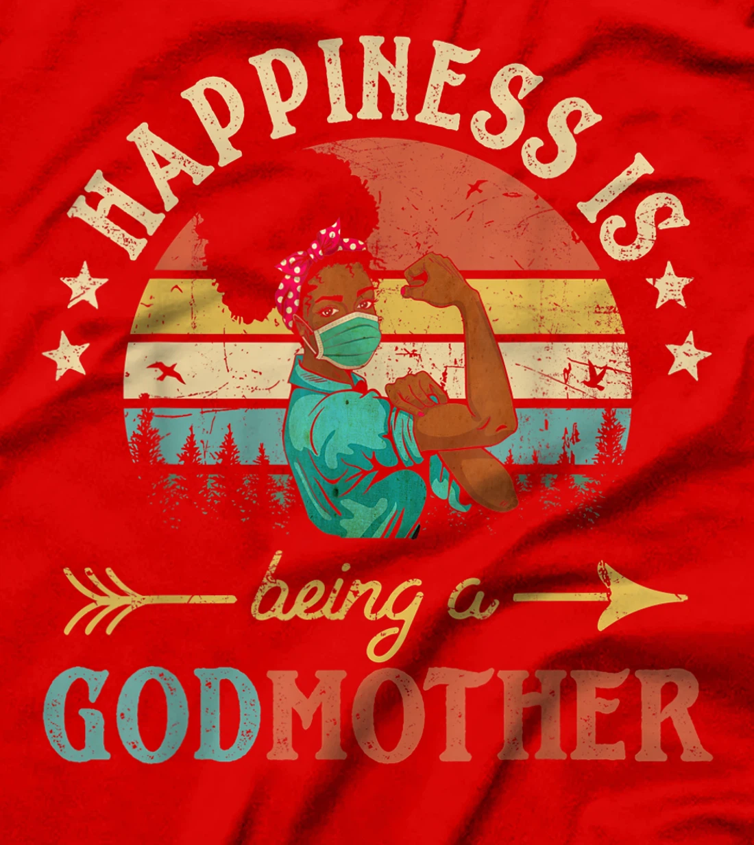 Happiness Is Being A Godmother Ever Shirt For Women Vintage T-Shirt