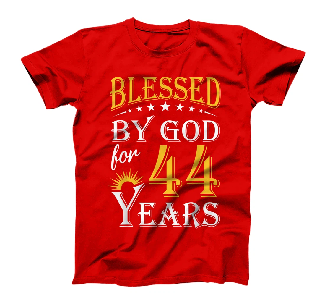 Vintage Blessed by God for 44 years Happy 44th Birthday T-Shirt