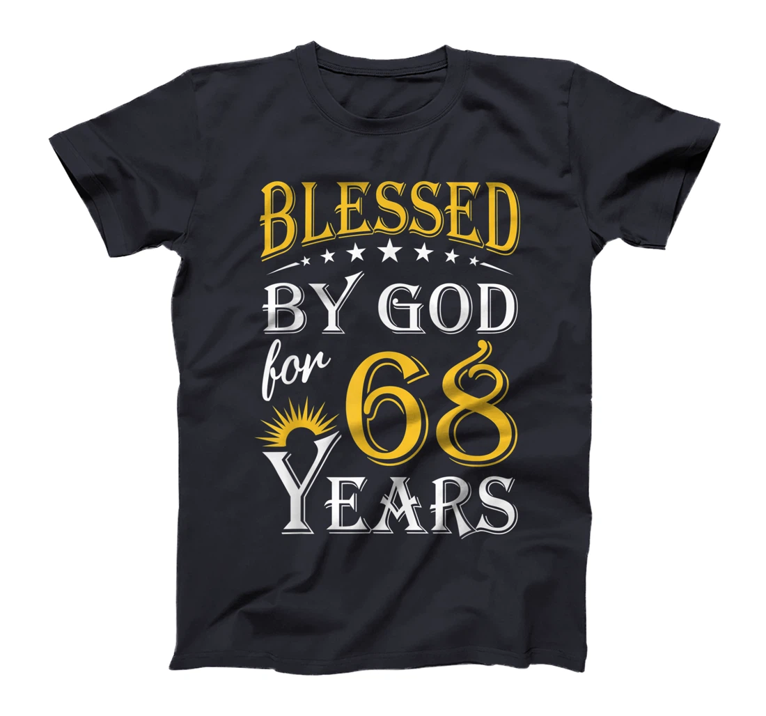 Vintage Blessed by God for 68 years Happy 68th Birthday T-Shirt