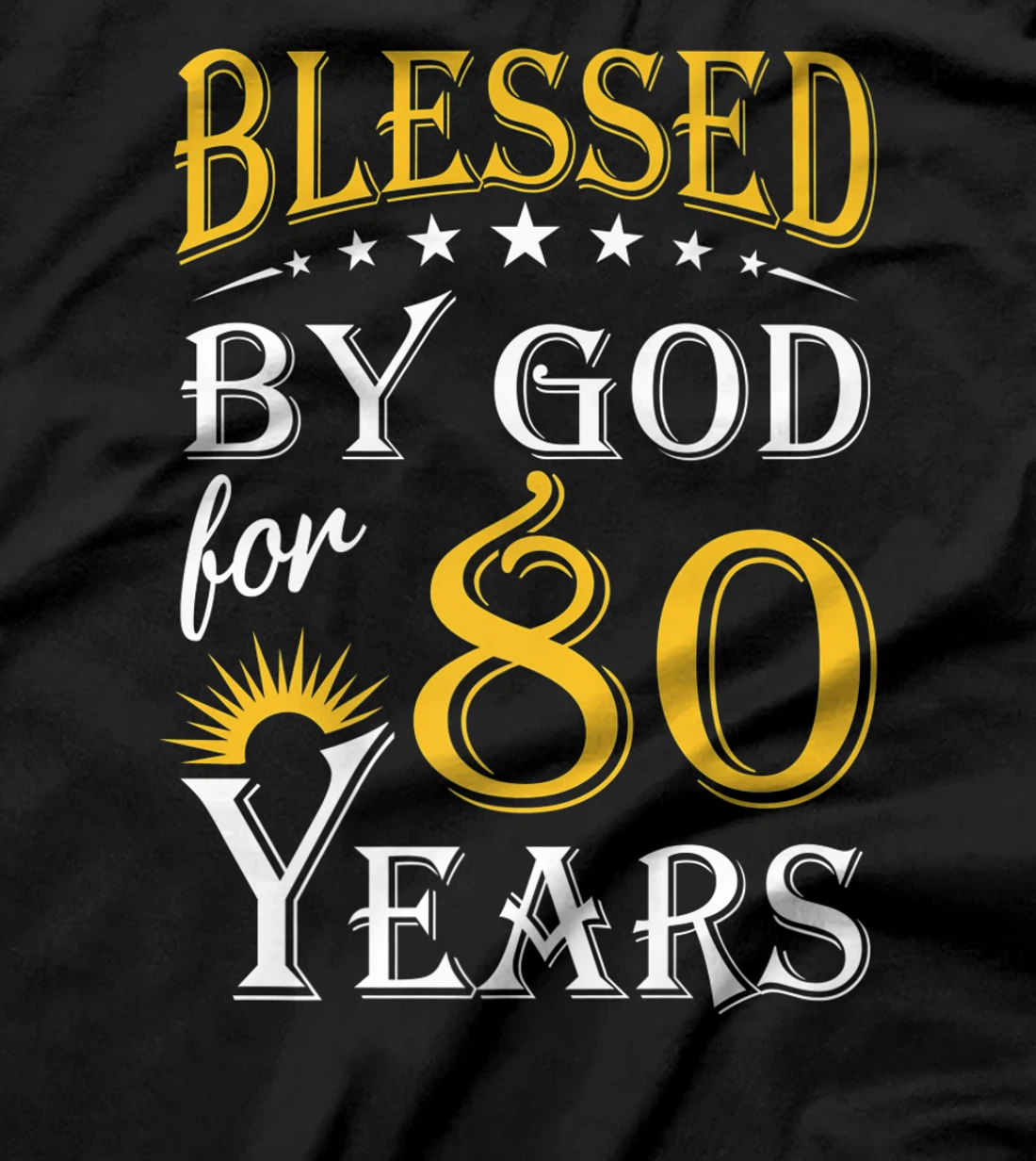 Vintage Blessed by God for 80 years Happy 80th Birthday Premium T-Shirt