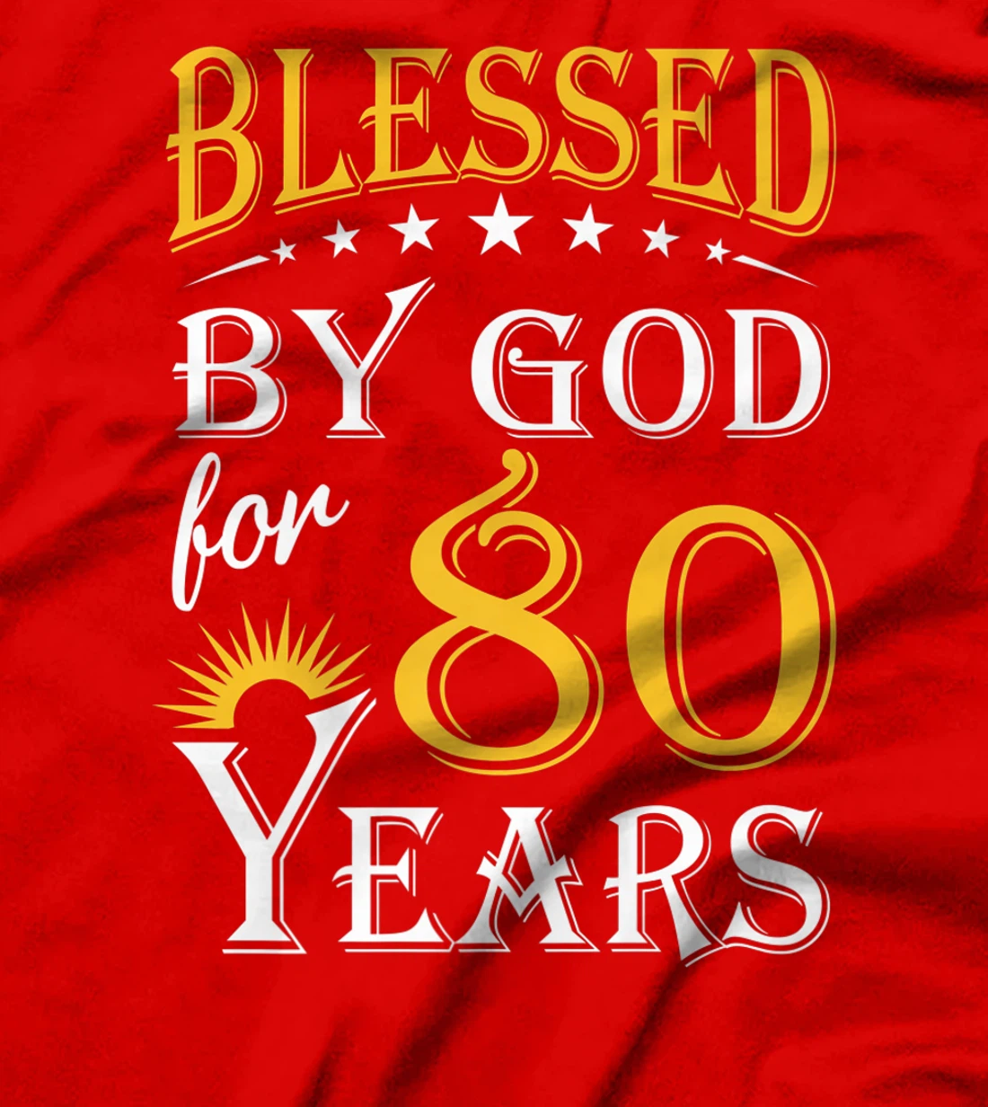 Vintage Blessed by God for 80 years Happy 80th Birthday Premium T-Shirt