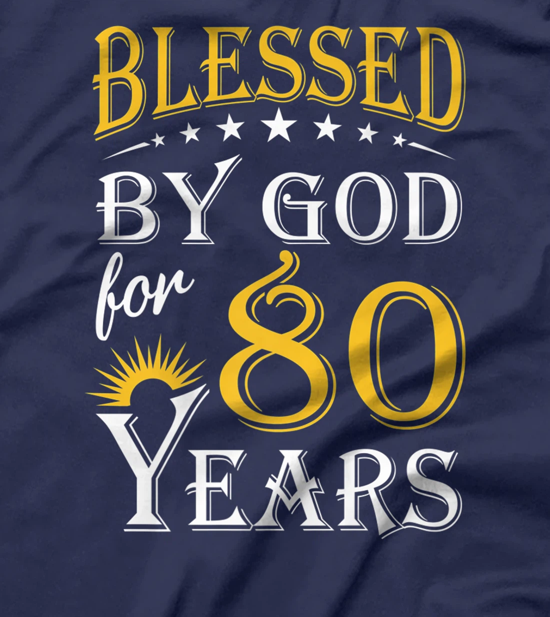 Vintage Blessed by God for 80 years Happy 80th Birthday Premium T-Shirt